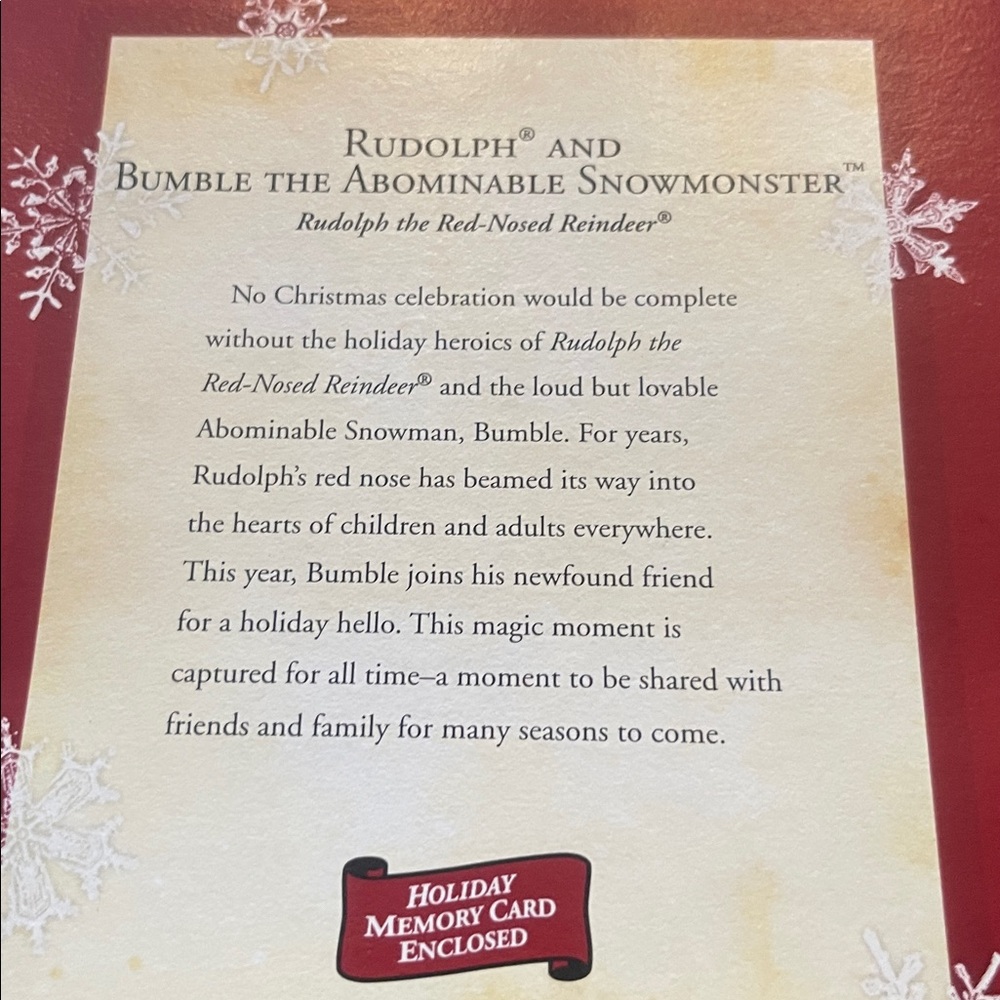 Hallmark - Rudolph and Bumble the Abominable Snowmonster Christmas Ornament - Picture 4 of 4